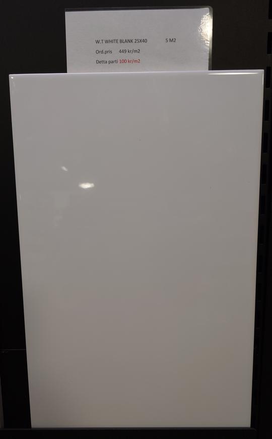 Vit kakel blank 25x40